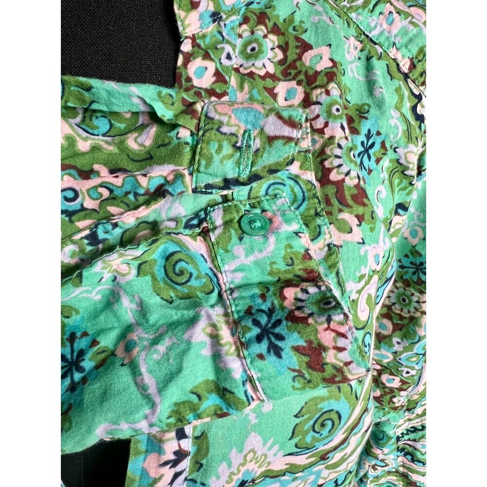 Woman’s J. Crew Floral/Geometric Dress or Tunic or Cover Up in Green Multicolor - Picture 8 of 8
